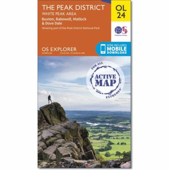 OS Explorer OL24 Active Map: Peak District White Peak Area